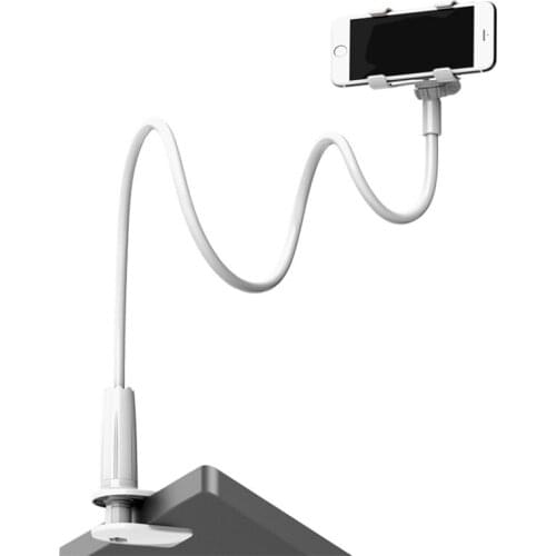 Screw base clip desktop phone holder long arm gooseneck mounting handle
