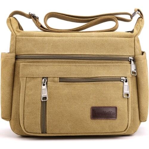 Large Capacity Men Shoulder Bag 2021 New Canvas Multilayer Satchels Travel Bags Male Crossbody Messenger Bag Bolsas De Marca
