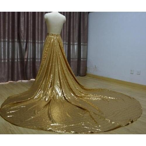Gold Sequins train skirt, detachable skirt train gold dress, bride detachable skirt, black skirt, blue glitter wedding dress