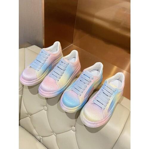 Large Size 35-40 Ladies Single Shoes Spring And Summer New Fashion Trend Low-Cut Lace-Up Platform Casual Sneakers