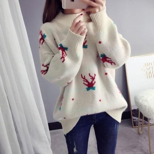 2021 new autumn and winter clothes knitted pullover top bottoming shirt long-sleeved half turtleneck sweater loose women
