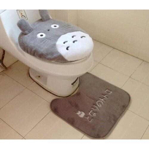 Animal style Totoro bathroom toilet cover WC seat cushion frame bath toilet cover 3 pieces toilet