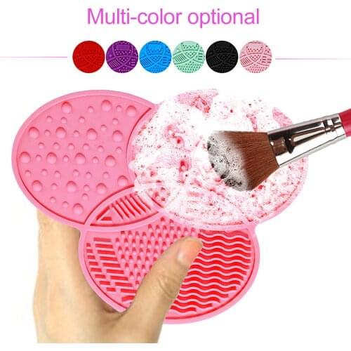 1Pc Convenient Makeup Brushes Washing Cosmetic Remove Tool Make up Brush Cleaner Silicone Cleaning Mat Pad with Sucker Scrubber