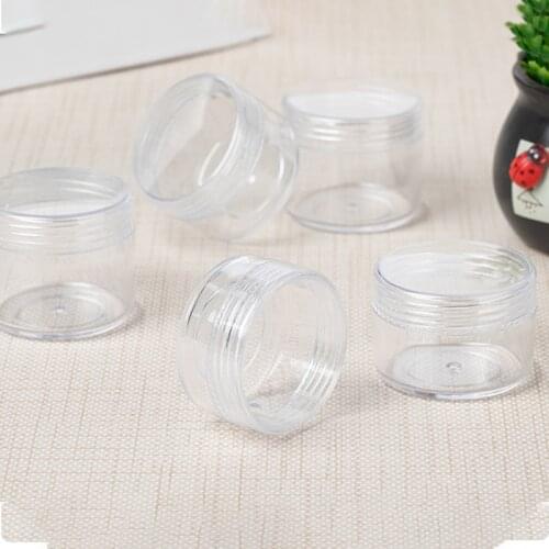 10Pcs 10/15/20g Cosmetic Jar Small Empty Cosmetic Refillable Bottles Plastic Eyeshadow Makeup Face Cream Jar Pot Container