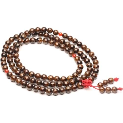 12mm Natural Bodhi Root Prayer Beads Bracelet 108 Beads Flower Bodhi Root Prayer Beads Bracelet Jewelry Wholesale