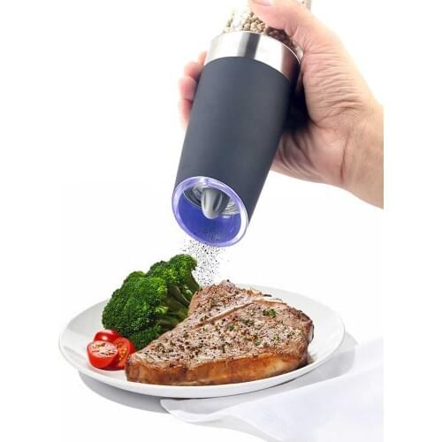 2pcs/set Electric Salt and Pepper Grinder Automatic Pepper and Salt Mill Electric Grinders Kitchen Supplies for Dropshipping