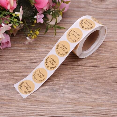 500pcs Vintage Blank Kraft Paper Label Circle Handmade Sealing Sticker For Gift Packaging Tags DIY