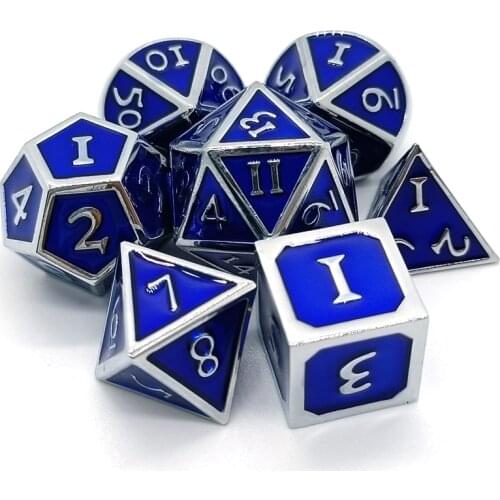 7pcs/set Multi-sided Dice Set Metal Zinc Alloy Multi-sided TRPG Game Dice Set Board Game Entertainment Dice 2020 New