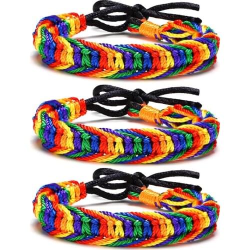 Bohemian Rainbow Braided Macrame Bracelets Friendship Bracelet Jewelry For Pride Parade