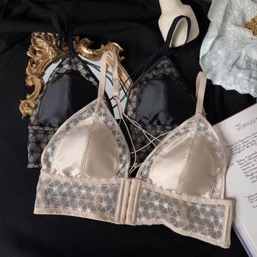 Sexy Deep V Bralette Set Strappy Bra Backless Low Rise Panties for Women Lingerie Transparent Underpanty Padded Bra Longline Top