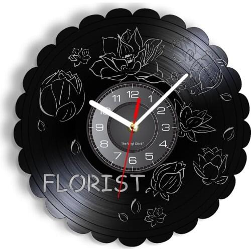 Flowering Process Laser Cut Longplay Wall Clock Bud Blossom Petal Water Lily Lotus Luminous Wall Watch Artwork Gift For Florist
