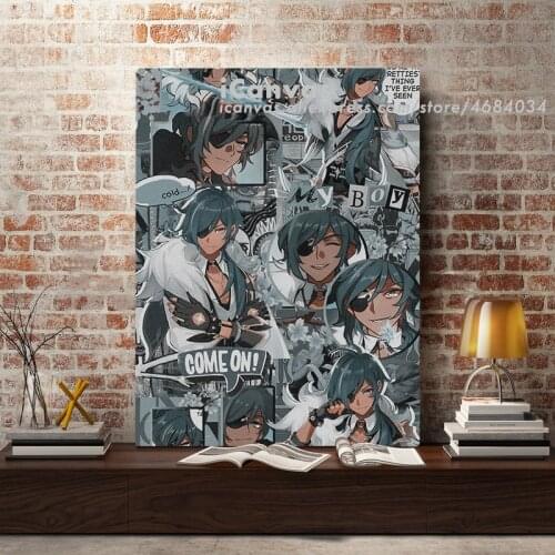 Genshin Impact Kaeya Collage Canvas Home Decor Prints Dorm Living Room Bedroom Painting Wall Art Decoration Poster