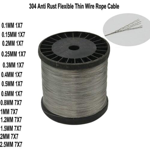 HQ OU01 304 Anti Rust Flexible Soft Stainless Steel Wire Rope Cable Fishing Line DIY Jewelry Thread