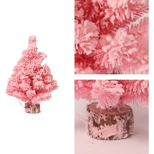 Simulation Pink Encryption Flocking Mini Christmas Tree Exquisite Desktop Decoration Christmas Decorations Gift