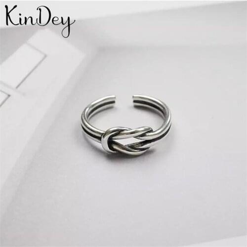 Kindey Silver Color Heart Rings for Women Bridal Wedding Vintage Open Finger Rings Christmas Gifts