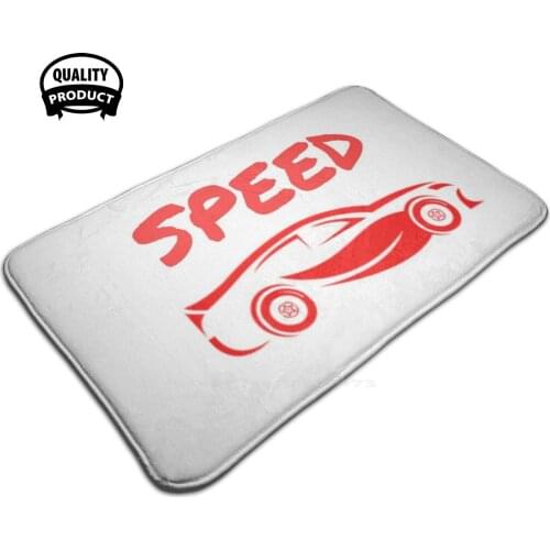 Logo For All Speed Car Comfortable Door Mat Rug Carpet Foot Pad Speed Because Red Car Funny Happy Birhtday Km