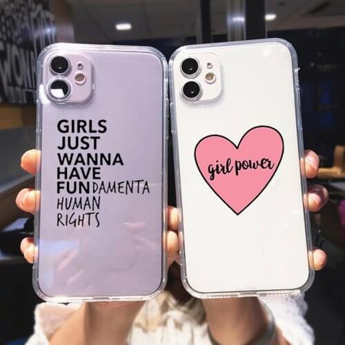 Fashion Phone Case for IPhone 6s 7 8 Plus SE2 12 11 Pro X XS Max XR SE2020 Girl Power Protect Cover Coque Cute Cartoon Fundas