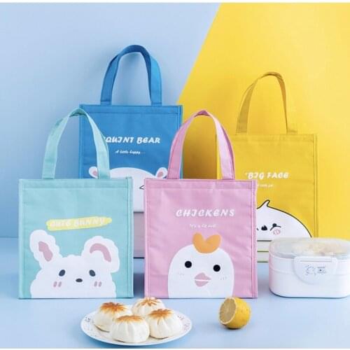 Cartoon Portable Storage Bags Lunch Bag School Student Insulated Lunch Box Cooler Handbag Pouch Dinner Container School Food