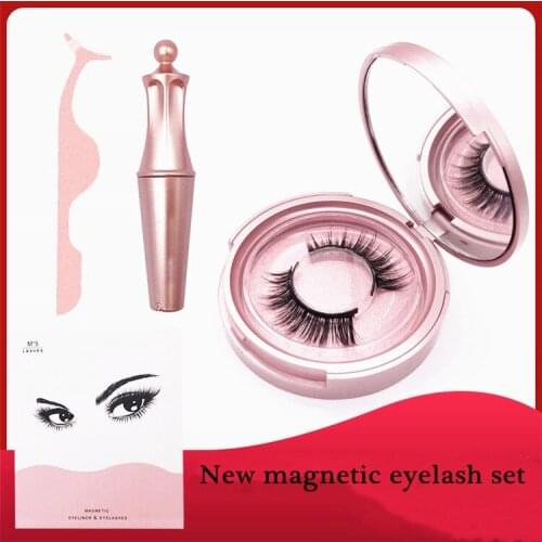 3d Magnetic Eyelashes and Eyeliner Set Natural Long False Mink Magnetic Lashes Wholesale In Bulk Reusable Beauty Make Up Tool