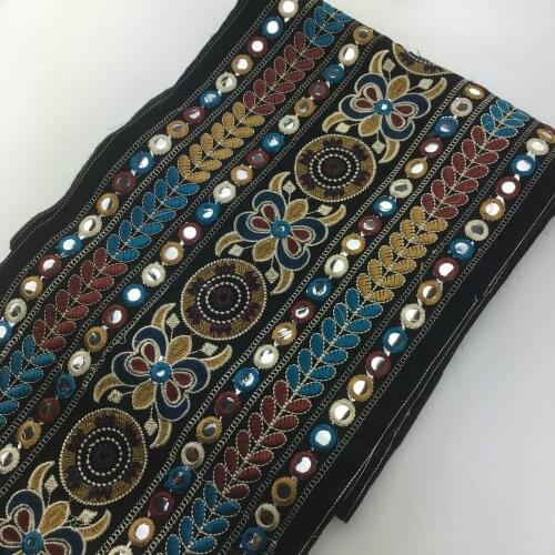Invincible High quality Exotic folk customs 28cmx50cm embroidery Woven Ribbon lace accessories DIY cloth skirt tablecloth bag