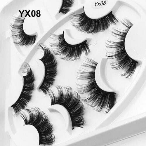New Hot 6 Pair 3D Mink Lashes Cruelty Free Eyelashes 25mm Lashes Fluffy Messy Natural Long Thick False Eyelashes Extension