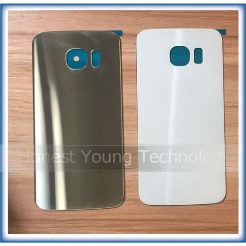 Original 2pcs Rear Panel Glass Battery Back Cover For Samsung Galaxy S6 edge G920 G920F G920P G925 G925F + Adhesive