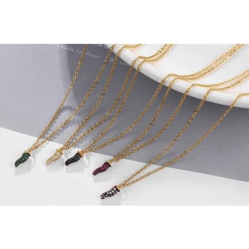 HECHENG,Litter Tail Necklace,Black Color Colorful CZ Zircon Stone Choker，For Women Jewelry Gift