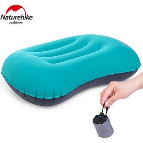 Naturehike Portable Outdoor Inflatable Pillow Sleeping Gear Travel Aeros Pillow Inflatable Cushion Soft Neck Protective