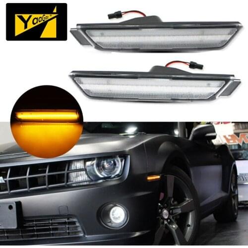 For Chevy Camaro 2010-2015 YaaGoo Clear Lens Front Amber Side Marker LED Light