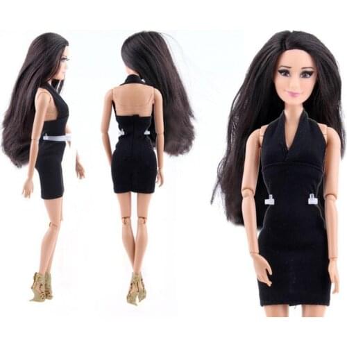 Education baby toys Doll Black Fashion Handmade Princess Dress Clothes Gown For Doll Developmental Baby Toys