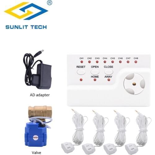 Water Leak Sensor Alarm System For DN15 DN20 DN25 Valve Water Leaking Detecting Flood Alert Overflow For Home Bathroom Security