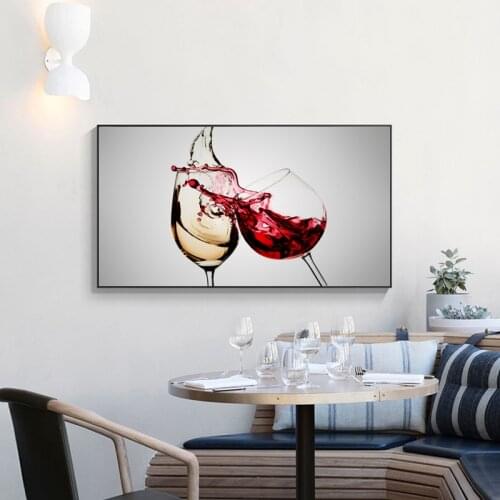 Modern Red White Wine Glasses Liquor Wall Art Painting Nordic Kitchen Wall Art Pictures Living Room Bedroom Mural Decor Posters