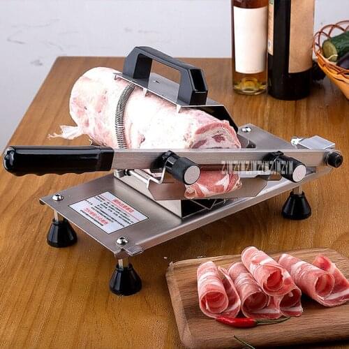 ST200B Household Manual Mutton Cutting Machine Automatic Feeding Pork Belly Planer Manual Stainless Steel Meat Beef Slicer