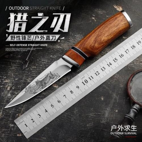 Outdoor high hardness fruit knife, survival multi-function saber, small straight knife, camping knife