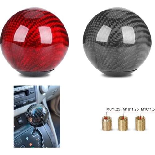 Universal Carbon Fiber Shifter Lever Round Car Gear Shift Knob For Ford Toyota Honda Mazda Hyundai Chevrolet Mitsubishi Subaru