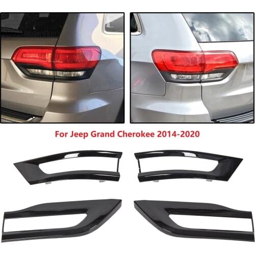 High Quality 4PCS Gloss Black Car Tailgate tail light trim strip Kit For Jeep Grand Cherokee 2014-2020 Car Exterior Parts