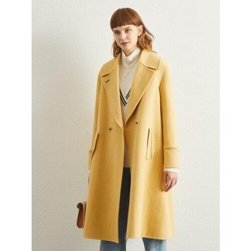 High-end Double-sided Cashmere Woolen Long Coat Womens Autumn Fashion Elegant OutERwear Female Winter Loose Wool Coat