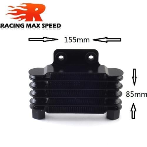 High Quality Universal Motorcycle Small Oil Cooler 158 mm 5 row silver and black SO-02