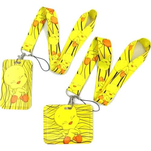 Funny Yellow Lovely Ducks Art Cartoon Anime Fashion Lanyards Bus ID Name Work Card Holder Accessories Decorations Kids Gifts