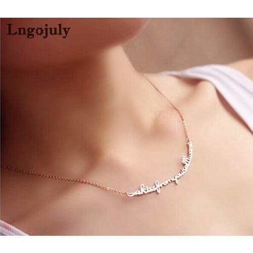 New Women Necklace Titanium Steel Letter Pendant Necklaces For Women Anniversary Engagement Wedding Party Necklace Jewelry Gift