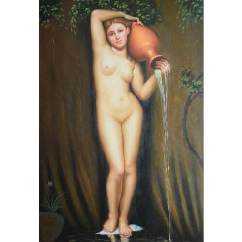100%Hand Painted High Quality Nude Oil Painting on Canvas Realist Nude Sexy Girl Canvas Painting Wall Picture Painting for Room