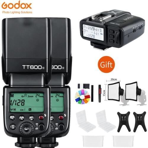 2pcs Godox TT600S GN60 2.4G Camera Flash Speedlite +X1T-S Transmitter for Sony Camera A7 A7S A7R A7 II A6000 A58 A99