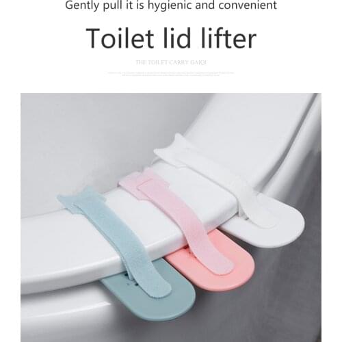 2pcs toilet lid lifter accessories household snap-on flip open, not dirty, clear and reusable, bathroom supplies are firm