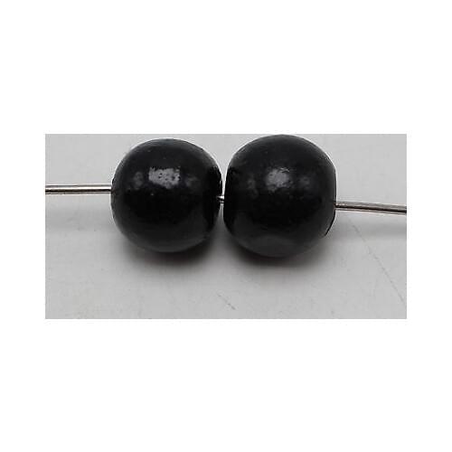 25 Black Round Wood Beads 20mm Large Wooden Beads