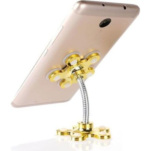 Car Double Suction Cup Mobile Phone Holder Petal Shaped Sucker Vehicle Bracket Y98C