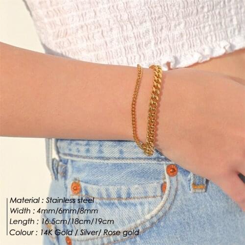 Curb Chain Bracelets for Women 316L Stainless Steel CharmsBest Friend Gifts for Women