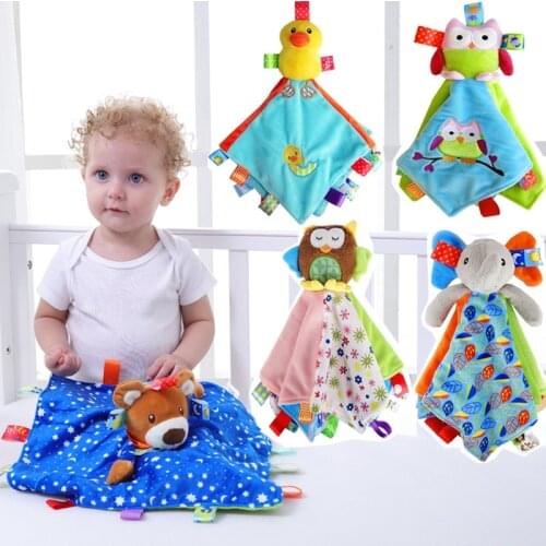 Baby Security Blanket Toys Soft Bedtime Soother Baby Plush Toys Comfort Towel Sleep Appease Baby Stuffed Dolls Elephant K0186