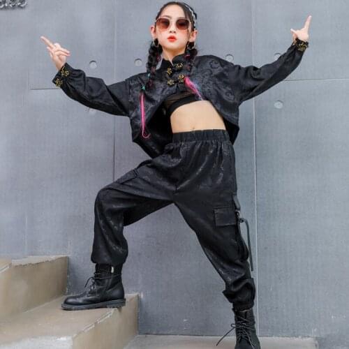 ChildrenS Jazz Dance Costumes Girls Hip-Hop Street Dance Clothes Retro Chinese Style Cheongsam Catwalk Stage Outfits DQS5724