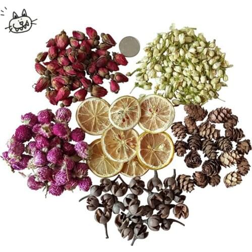 Household Tae Candle Decoration Petal DIY Pure Soy Wax Natural Ingredients Flower Lemon Leaf Candle Making Material Aromatherapy