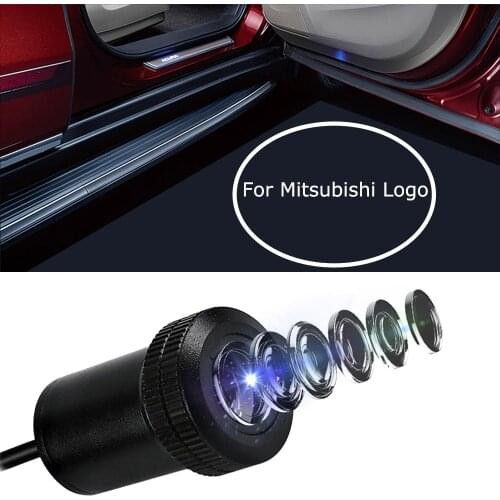 2-10 pcs For Mitsubishi Logo Car Door Emblem Shadow Light 12V LED Projector For Galant Delica Diamante GTO Endeavor i Mirage ASX